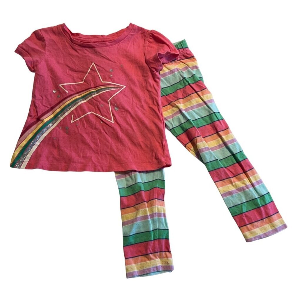 Gap Baby Organic Cotton Play Set Outfit Rainbow Infant Girls Size 18-24 months G